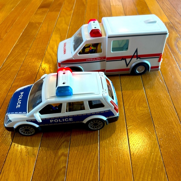 Playmobil Rescue Ambulance & Police Squad Car With Figures Lights Sounds - Picture 1 of 7